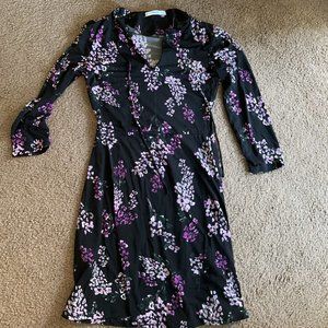 Dark floral fall mini dress